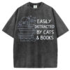 Easily Distracted By Cats And Books T-shirt/Sweatshirt